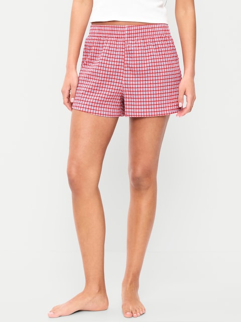 SHORT BOXEUR DE PYJAMA EN TISSU GAUFRÉ