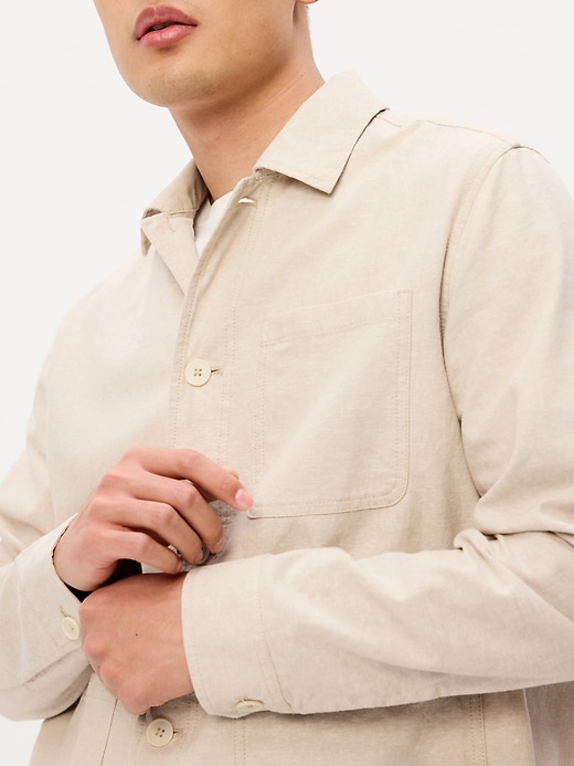 Image number 5 showing, Linen-Blend Chore Jacket