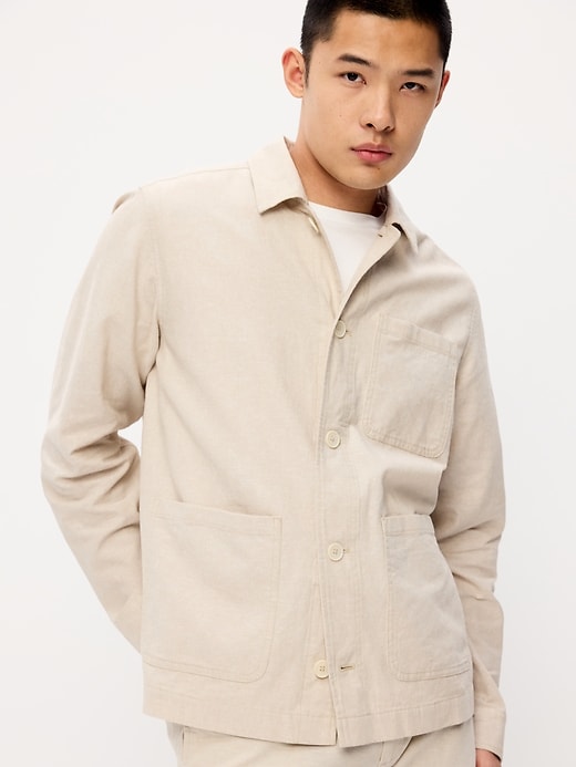 Image number 6 showing, Linen-Blend Chore Jacket