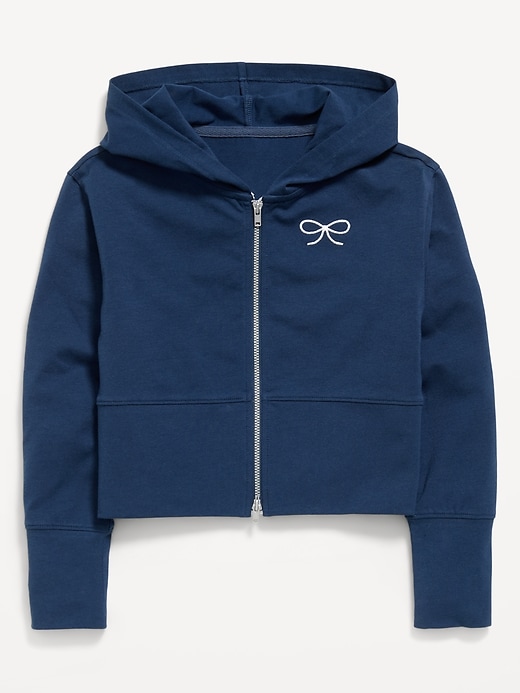 Image number 1 showing, Fitted Cropped 2-Way-Zip Hoodie for Girls