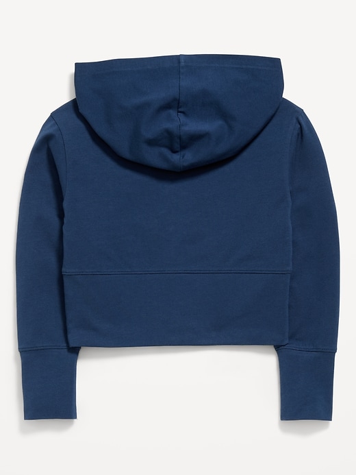 Image number 2 showing, Fitted Cropped 2-Way-Zip Hoodie for Girls