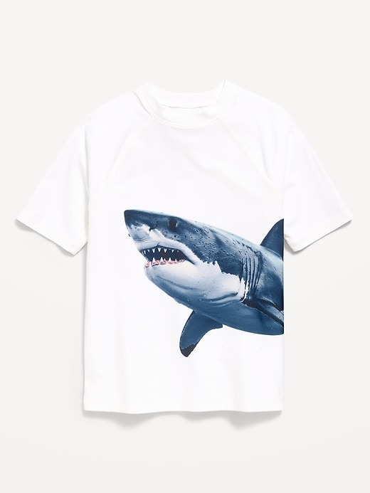 Image number 1 showing, Short-Sleeve Graphic Rashguard Swim Top for Boys
