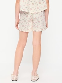 Image number 2 showing, Printed High-Waisted Twill Shorts for Girls