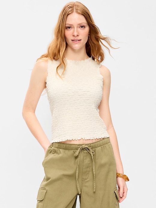 Image number 1 showing, Sleeveless Smocked Tank Top
