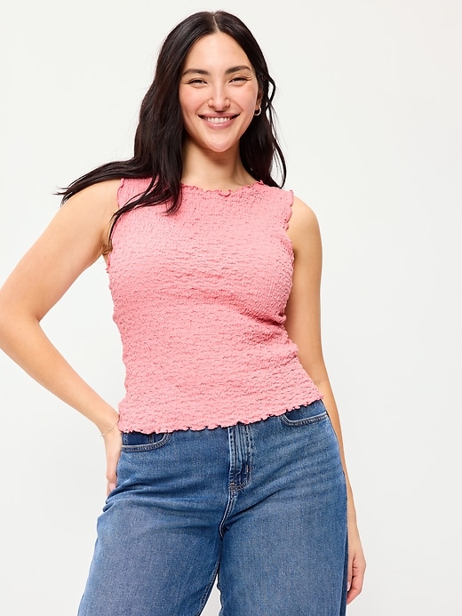 Image number 5 showing, Sleeveless Smocked Tank Top