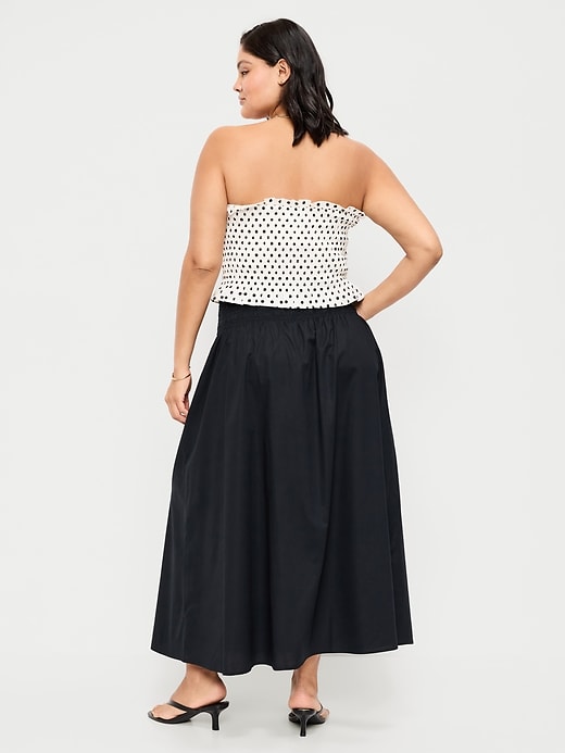 Image number 8 showing, Twill Smocked-Waist Maxi Skirt