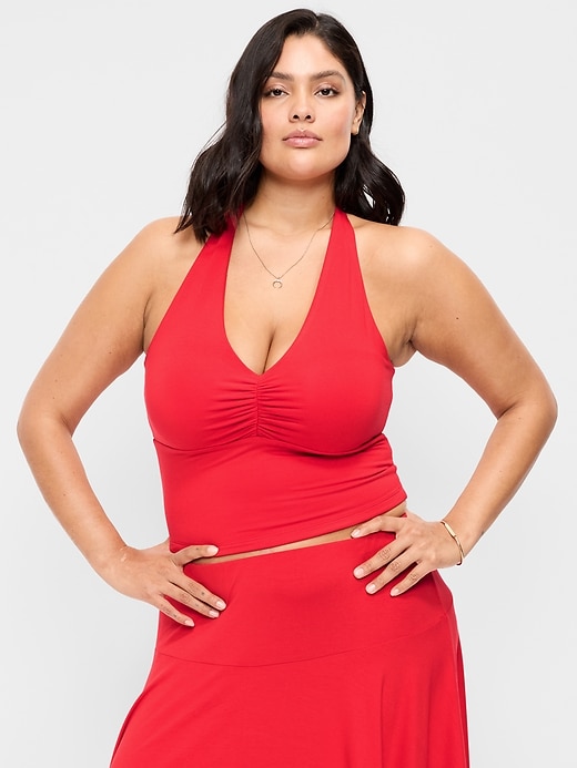 Image number 7 showing, Short-Sleeve Jersey Smocked-Front Top