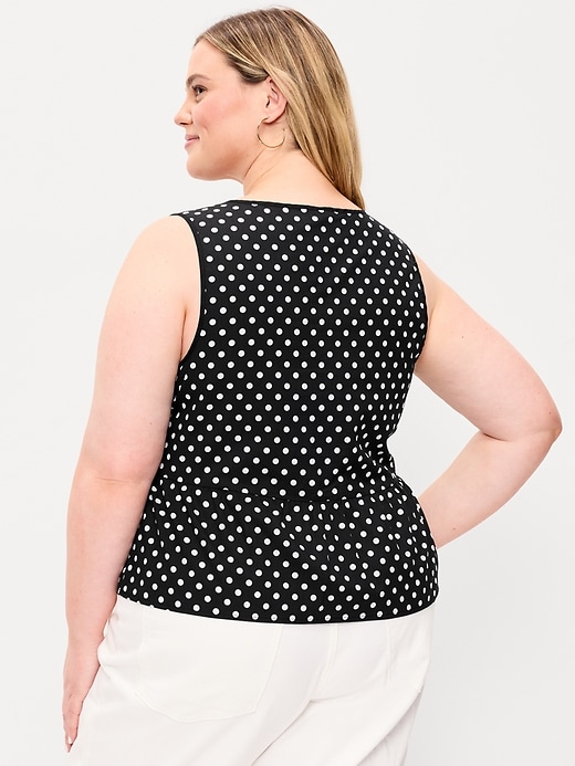 Image number 8 showing, Tie-Front Peplum Tank Top