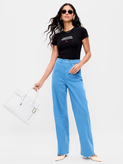 Old Navy x The Devil Wears Prada Extra High-Waisted Cerulean Wide-Leg Jeans