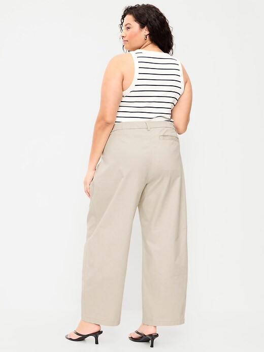 Image number 9 showing, Mid-Rise Twill Barrel-Leg Pants