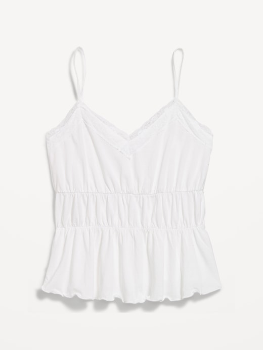 Image number 5 showing, Lace-Trim Smocked-Waist Tank Top