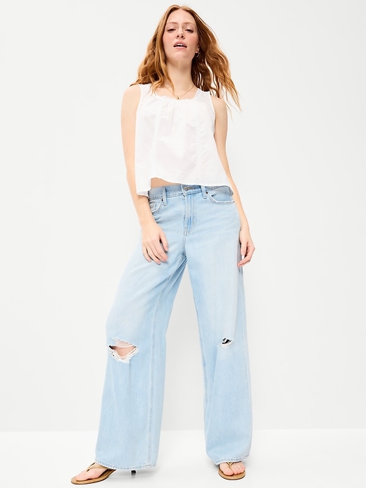 Image number 3 showing, Ruffle-Trim Embroidered Tank Top