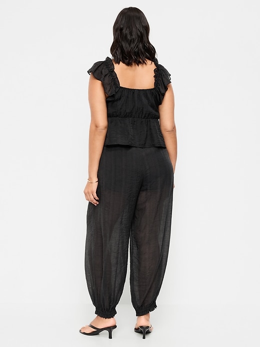 Image number 9 showing, High-Waisted Chiffon Harem Pants