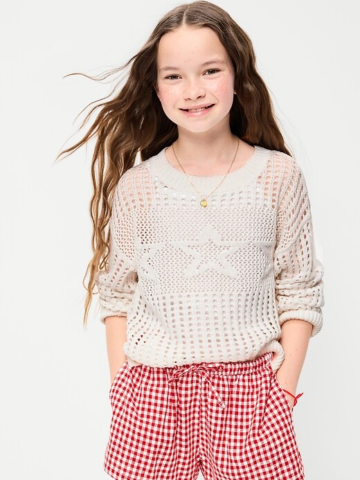 Image number 1 showing, Long-Sleeve Pullover Sweater for Girls