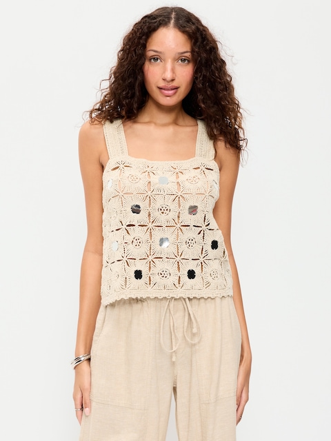 Seaside Cotton Embellished Tank Top