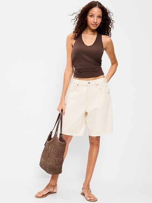 Image number 3 showing, Sleeveless Ribbed Loop-Back Tank Top