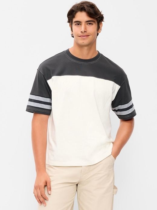 Image number 1 showing, Heavyweight Short-Sleeve Football-Style T-Shirt
