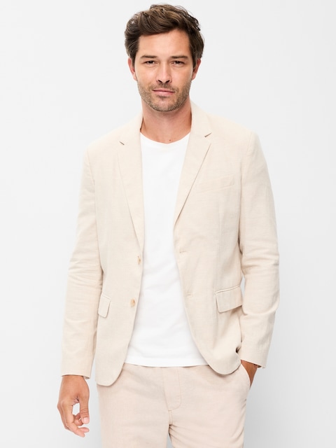 Relaxed Unlined Linen-Blend Blazer