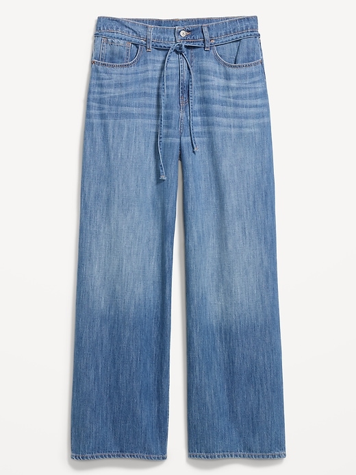 L'image numéro 3 présente Jean fluide à jambe large et taille haute