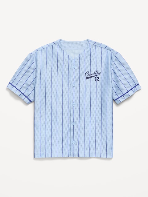 Oversized Mesh Baseball Shirt for Boys