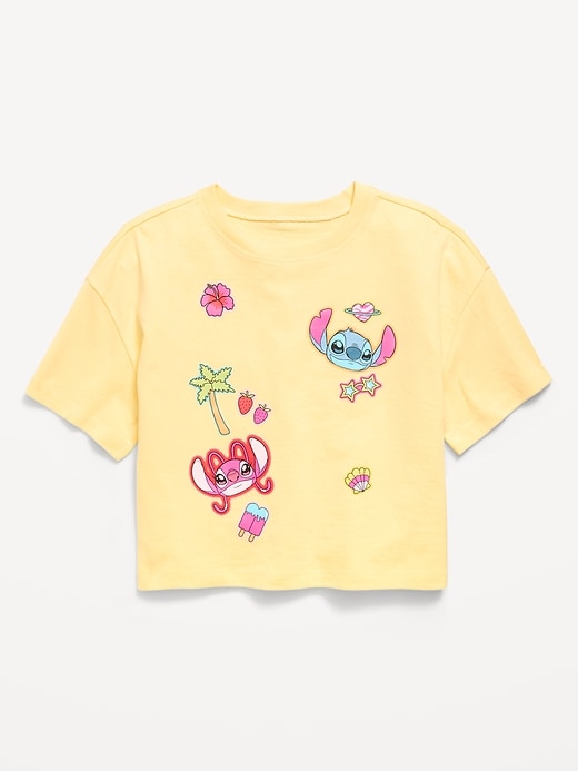 Image number 1 showing, Disney© Stitch & Angel Boxy Graphic T-Shirt for Girls