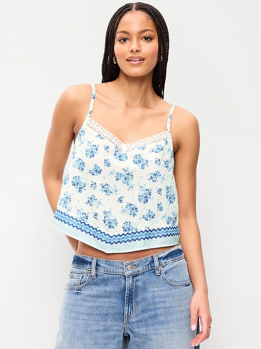 Image number 1 showing, Lace-Trim Scarf Tank Top