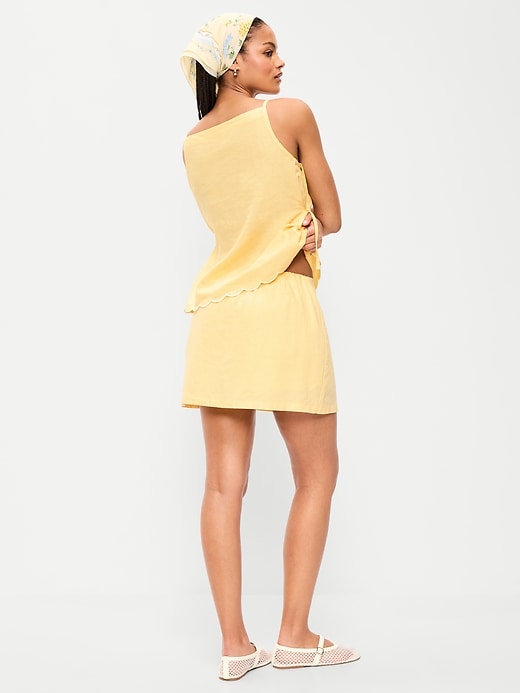 Image number 3 showing, Linen-Blend Micro Skort