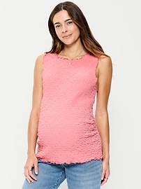 Image number 1 showing, Maternity Texured High-Neck Tank Top