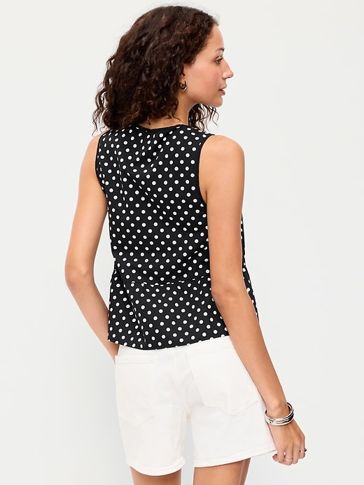 Image number 2 showing, Tie-Front Peplum Tank Top