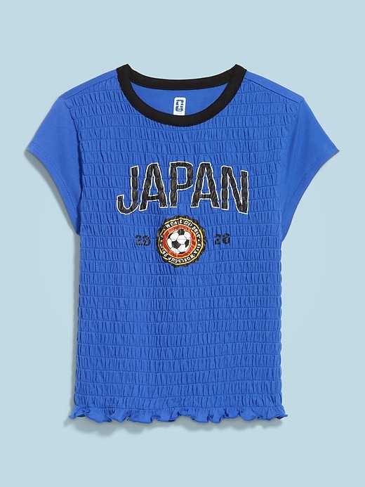 Image number 1 showing, FIFA World Cup 26™ Japan Smocked Graphic T-Shirt for Women