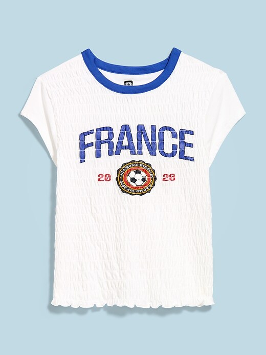 Image number 1 showing, FIFA World Cup 26™ France Smocked Graphic T-Shirt for Women