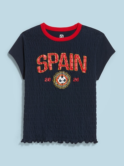 Image number 1 showing, FIFA World Cup 26™ Spain Smocked Graphic T-Shirt for Women