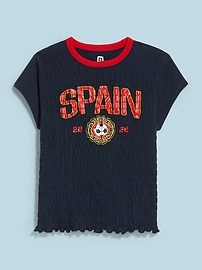 Image number 1 showing, FIFA World Cup 26™ Spain Smocked Graphic T-Shirt for Women