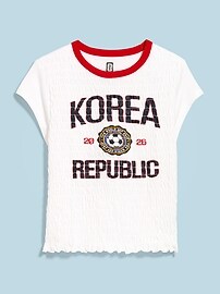 Image number 1 showing, FIFA World Cup 26™ Korea Republic Smocked Graphic T-Shirt for Women