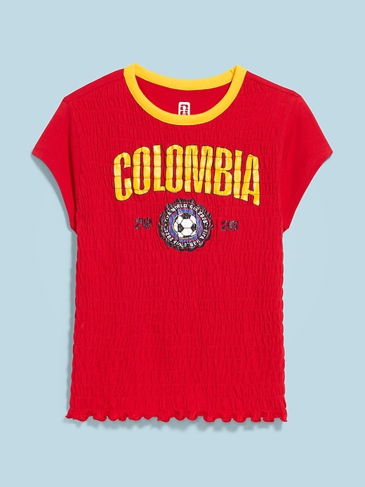 Image number 1 showing, FIFA World Cup 26™ Colombia Smocked Graphic T-Shirt for Women