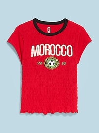 Image number 1 showing, FIFA World Cup 26™ Morocco Smocked Graphic T-Shirt for Women