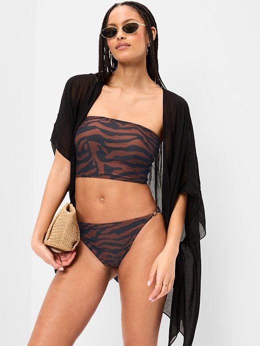 Image number 3 showing, Beaded Mid-Rise Bikini Swim Bottoms