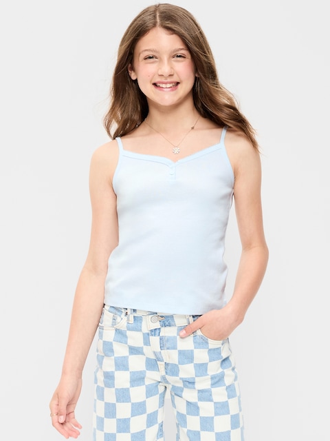Fitted Buttoned Tank Top for Girls