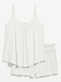 Image number 2 showing, Maternity Lace-Trim Pajama Tank and Shorts Set