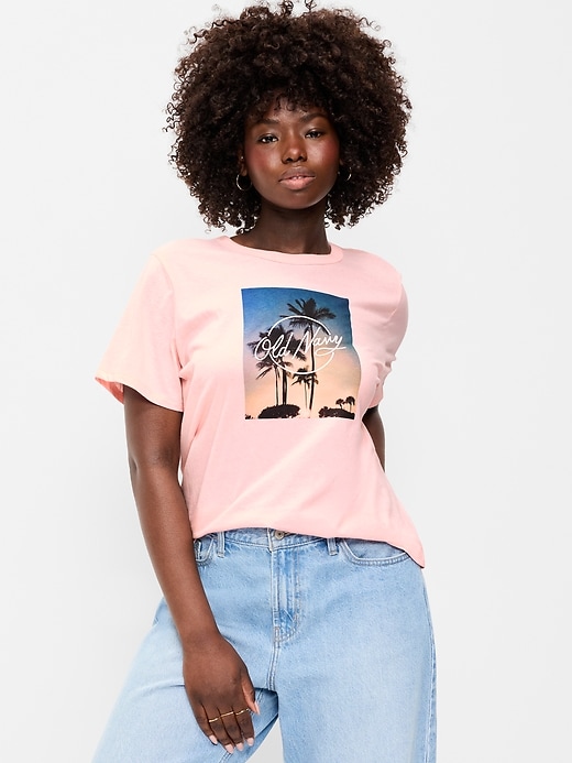 L'image numéro 6 présente T-shirt passe-partout ras du cou à logo imprimé