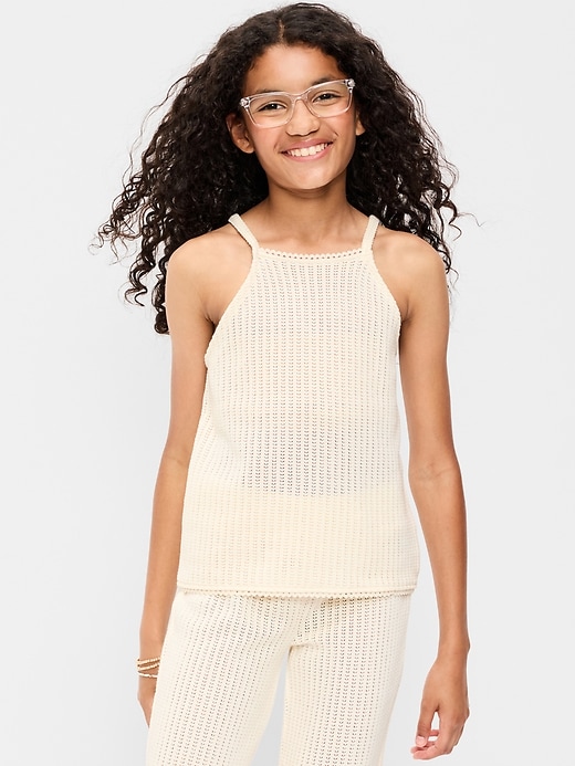 Image number 1 showing, Sleeveless Jacquard Knit Top for Girls
