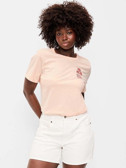 L'image numéro 6 présente T-shirt passe-partout ras du cou à imprimé