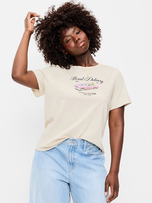 L'image numéro 4 présente T-shirt passe-partout ras du cou à imprimé
