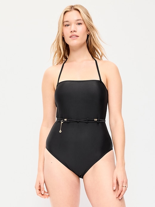 Image number 5 showing, Strapless Belted One-Piece Swimsuit