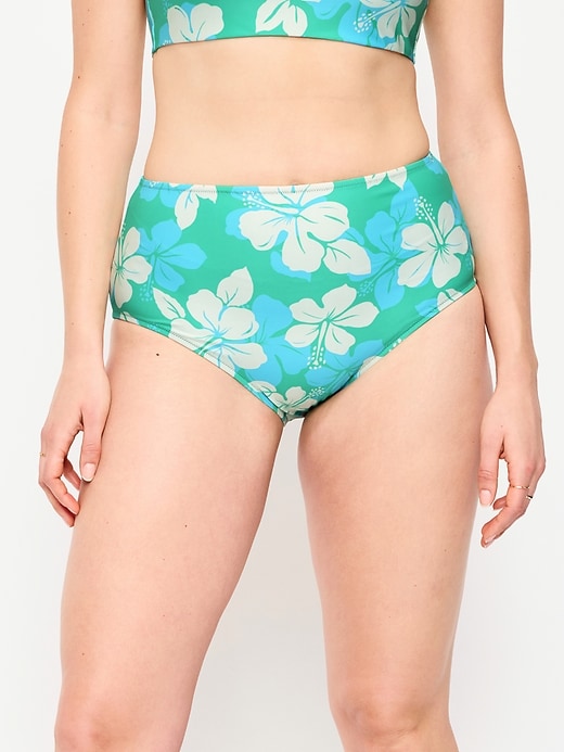 Image number 5 showing, High-Waisted Printed Bikini Swim Bottoms