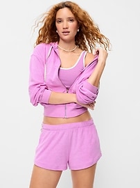 Image number 1 showing, Terry Cloth Full-Zip Hoodie Sweatshirt