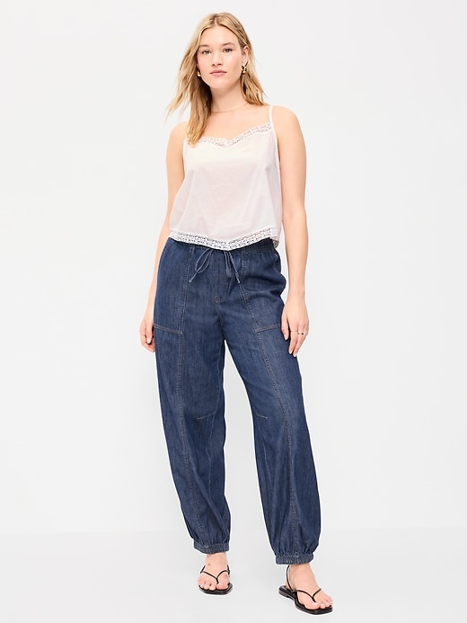 Image number 6 showing, Mid-Rise Pull-On Utility Harem Jeans