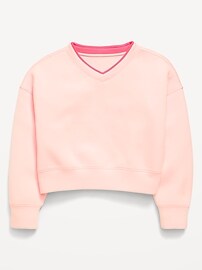 Image number 1 showing, Bounce Fleece V-Neck Sweatshirt for Girls