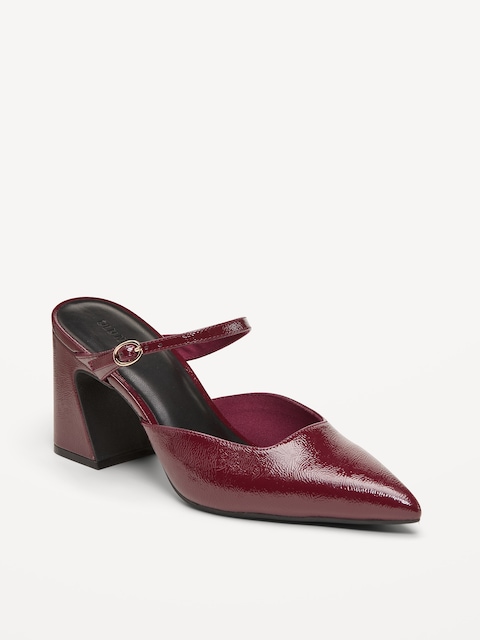 Buckle-Strap Mule Heels for Women