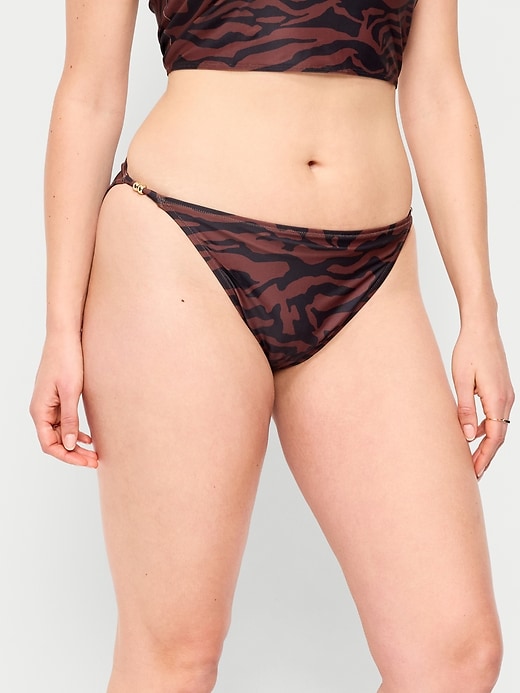 Image number 4 showing, Beaded Mid-Rise Bikini Swim Bottoms